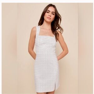 Elegant White Tweed Dress